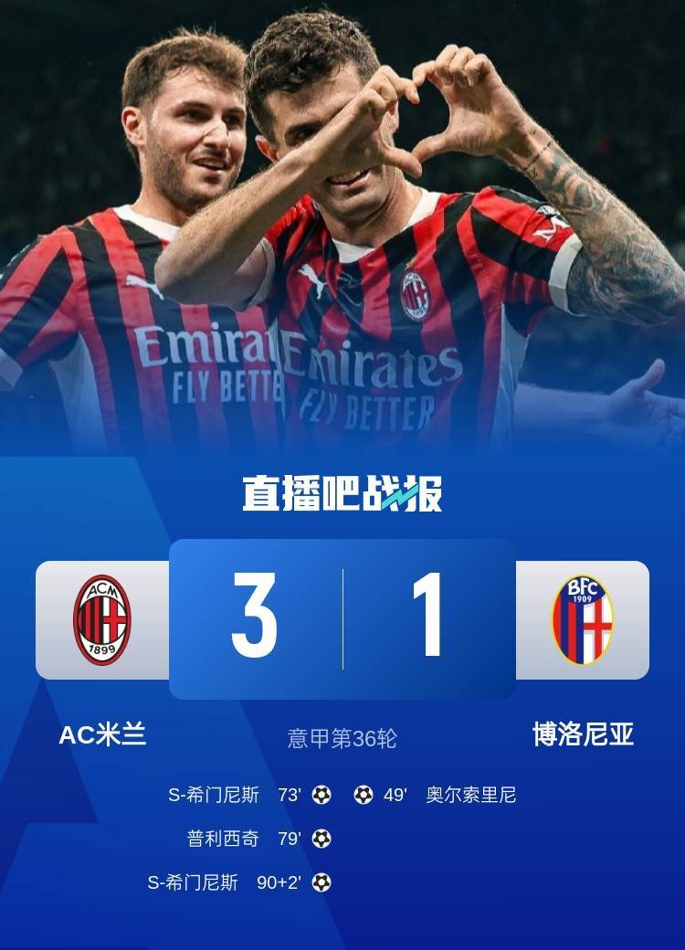 早报：两连逆转！米兰3-1博洛尼亚